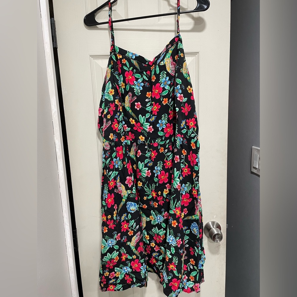 Floral and bird patterned Old Navy dress, size 2x